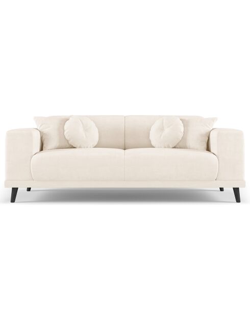 Canapé Velours Giorgio 3 Places beige clair - 203x92x74 cm