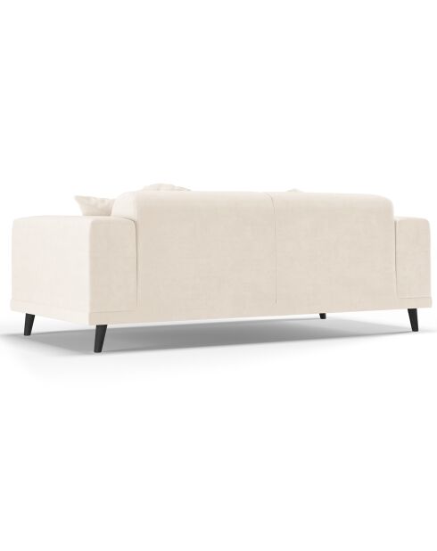 Canapé Velours Giorgio 3 Places beige clair - 203x92x74 cm
