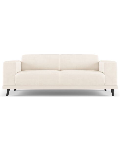Canapé Velours Giorgio 3 Places beige clair - 203x92x74 cm