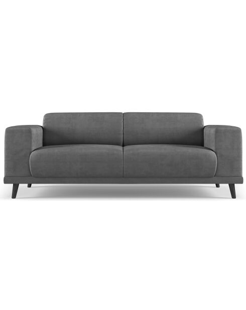 Canapé Velours Giorgio 3 Places gris - 203x92x74 cm