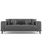 Canapé Velours Giorgio 3 Places gris - 203x92x74 cm