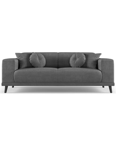 Canapé Velours Giorgio 3 Places gris - 203x92x74 cm