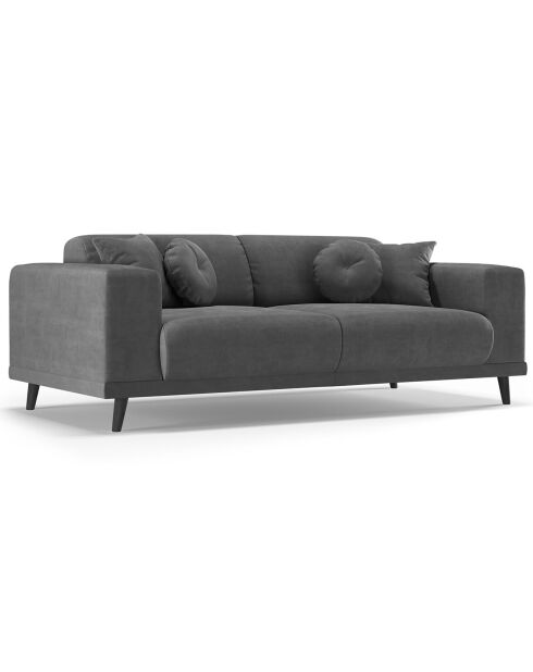 Canapé Velours Giorgio 3 Places gris - 203x92x74 cm