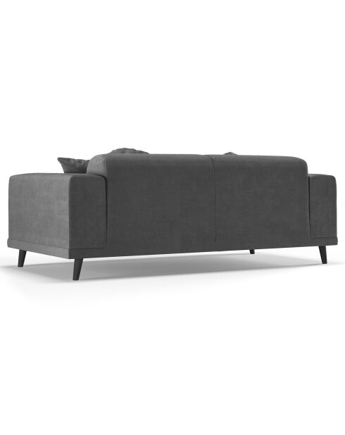Canapé Velours Giorgio 3 Places gris - 203x92x74 cm