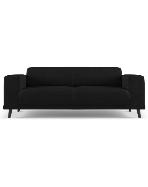 Canapé Velours Giorgio 3 Places noir - 203x92x74 cm