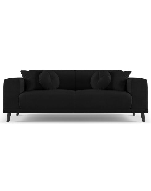 Canapé Velours Giorgio 3 Places noir - 203x92x74 cm