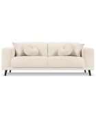 Canapé Giorgio Velours Côtelé 3 Places beige clair - 203x92x74 cm