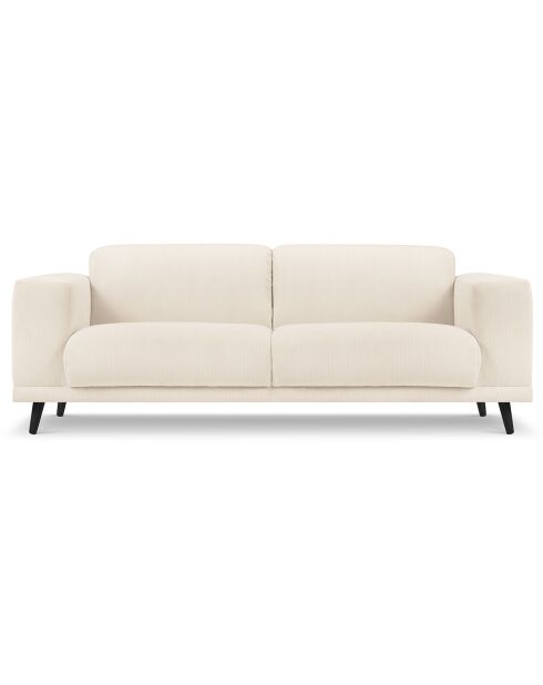 Canapé Giorgio Velours Côtelé 3 Places beige clair - 203x92x74 cm