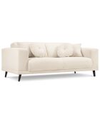 Canapé Giorgio Velours Côtelé 3 Places beige clair - 203x92x74 cm