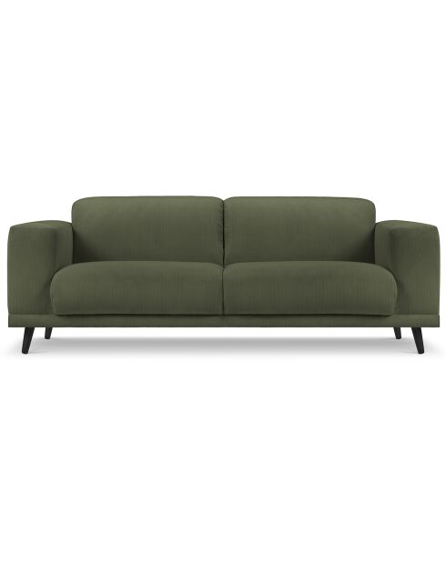 Canapé Giorgio Velours Côtelé 3 Places vert - 203x92x74 cm