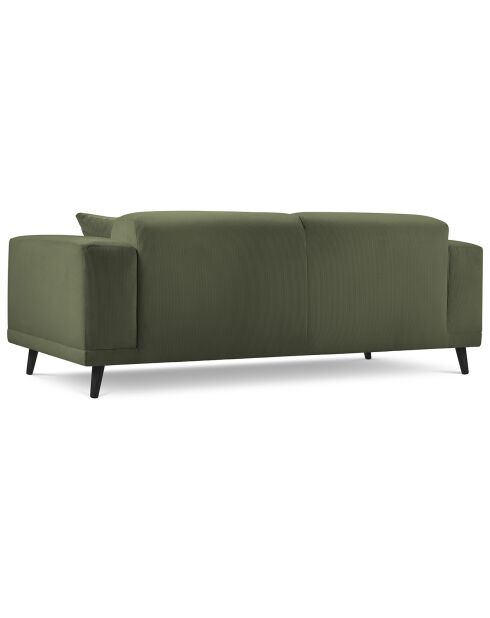 Canapé Giorgio Velours Côtelé 3 Places vert - 203x92x74 cm