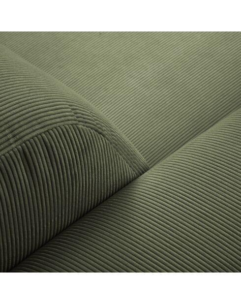 Canapé Giorgio Velours Côtelé 3 Places vert - 203x92x74 cm