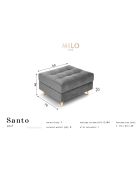 Pouf Velours Santo vert bouteille - 60x70x46 cm