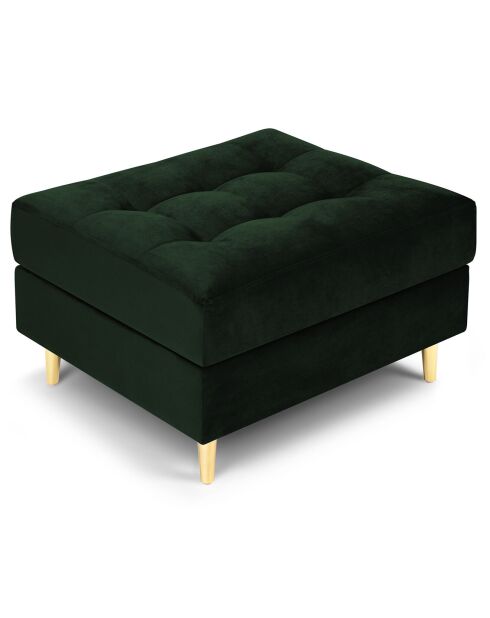 Pouf Velours Santo vert bouteille - 60x70x46 cm
