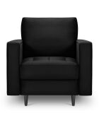 Fauteuil Velours Santo noir - 80x90x90 cm
