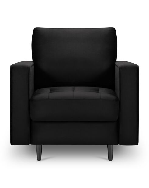 Fauteuil Velours Santo noir - 80x90x90 cm