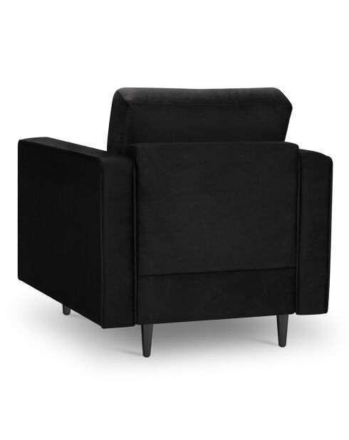 Fauteuil Velours Santo noir - 80x90x90 cm