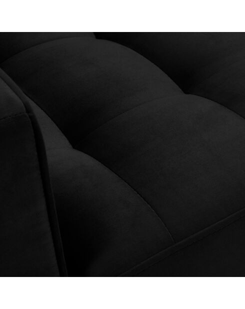 Fauteuil Velours Santo noir - 80x90x90 cm