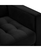 Fauteuil Velours Santo noir - 80x90x90 cm