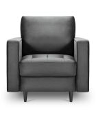 Fauteuil Velours Santo gris foncé - 80x90x90 cm