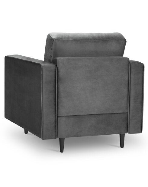 Fauteuil Velours Santo gris foncé - 80x90x90 cm