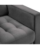 Fauteuil Velours Santo gris foncé - 80x90x90 cm