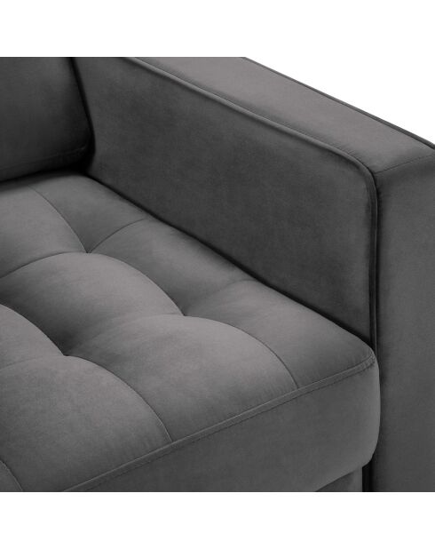Fauteuil Velours Santo gris foncé - 80x90x90 cm