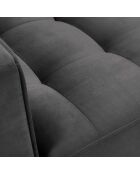 Fauteuil Velours Santo gris foncé - 80x90x90 cm
