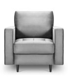 Fauteuil Velours Santo gris - 80x90x90 cm
