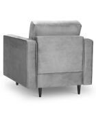 Fauteuil Velours Santo gris - 80x90x90 cm