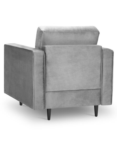 Fauteuil Velours Santo gris - 80x90x90 cm