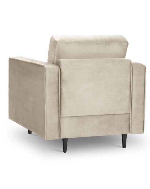 Fauteuil Velours Santo beige - 80x90x90 cm