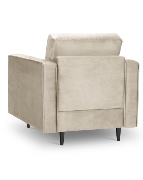 Fauteuil Velours Santo beige - 80x90x90 cm
