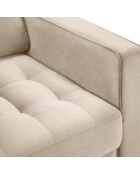 Fauteuil Velours Santo beige - 80x90x90 cm