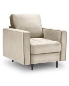 Fauteuil Velours Santo beige - 80x90x90 cm