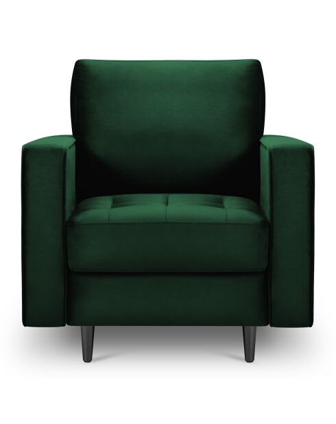 Fauteuil Velours Santo vert bouteille - 80x90x90 cm