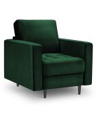 Fauteuil Velours Santo vert bouteille - 80x90x90 cm