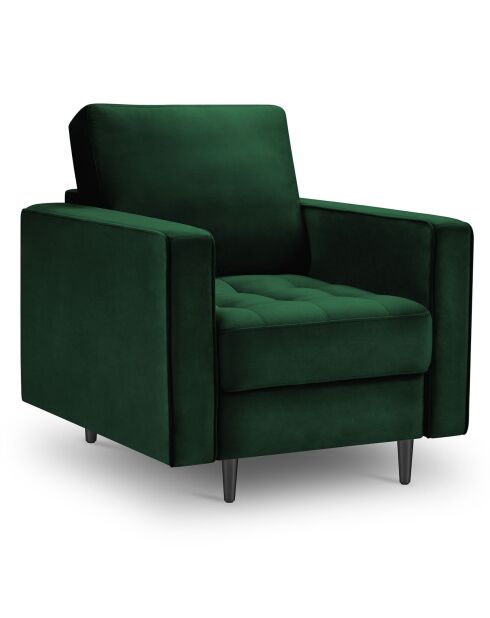 Fauteuil Velours Santo vert bouteille - 80x90x90 cm