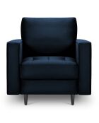 Fauteuil Velours Santo bleu roi - 80x90x90 cm