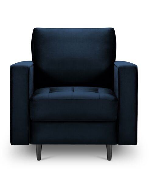 Fauteuil Velours Santo bleu roi - 80x90x90 cm