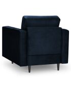 Fauteuil Velours Santo bleu roi - 80x90x90 cm