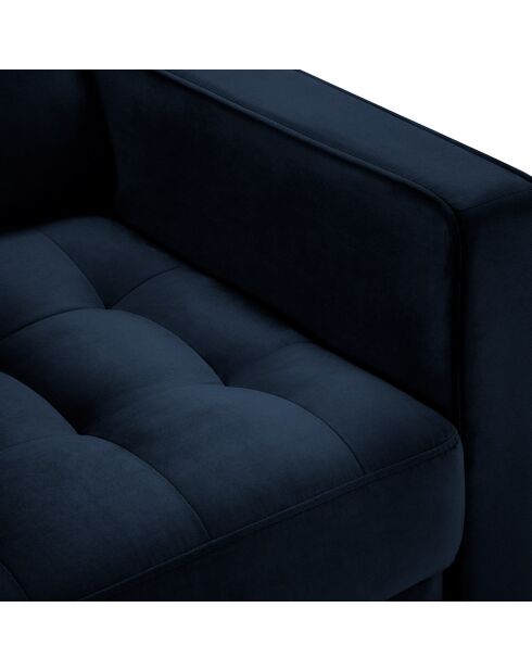 Fauteuil Velours Santo bleu roi - 80x90x90 cm