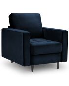 Fauteuil Velours Santo bleu roi - 80x90x90 cm
