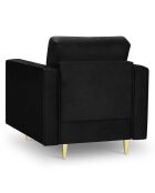 Fauteuil Velours Santo noir - 80x90x90 cm