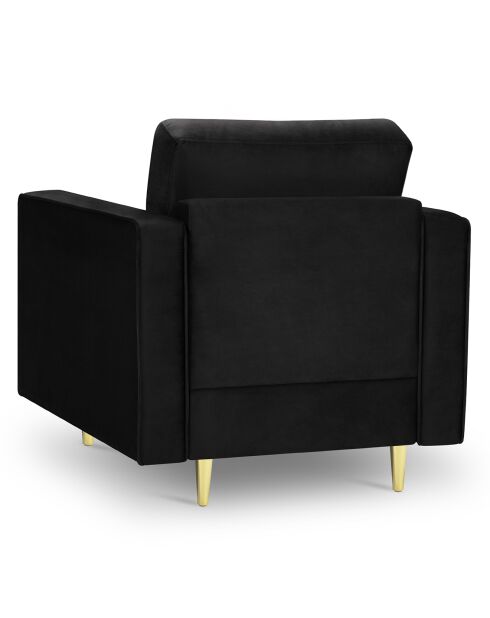 Fauteuil Velours Santo noir - 80x90x90 cm