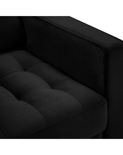 Fauteuil Velours Santo noir - 80x90x90 cm
