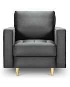 Fauteuil Velours Santo gris foncé - 80x90x90 cm