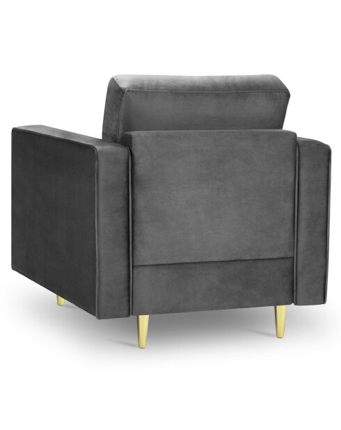 Fauteuil Velours Santo gris foncé - 80x90x90 cm