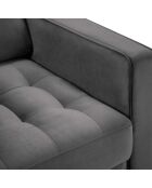 Fauteuil Velours Santo gris foncé - 80x90x90 cm