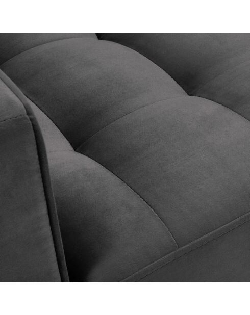 Fauteuil Velours Santo gris foncé - 80x90x90 cm